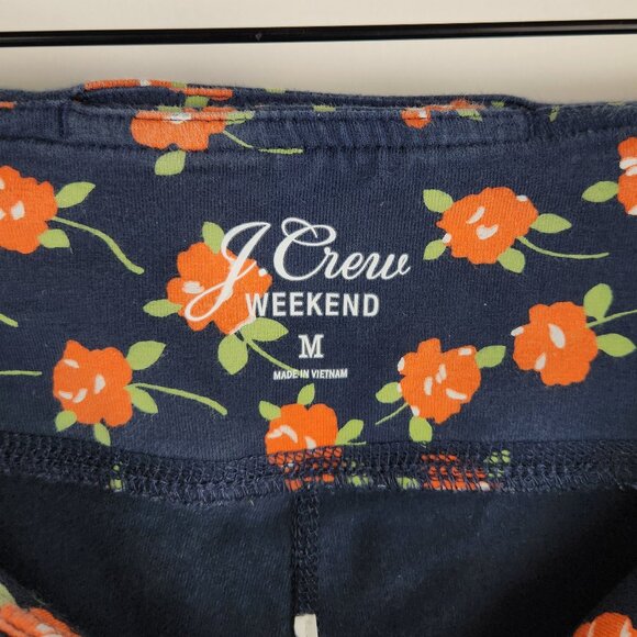 J. Crew Weekend Floral Leggings Navy sz M Flawed - Picture 5 of 6